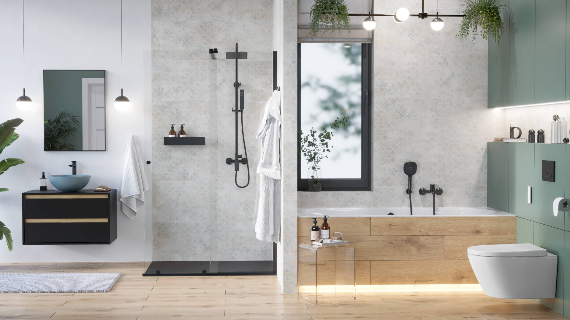 Glad bateria umywalkowa stojąca, czarny soft